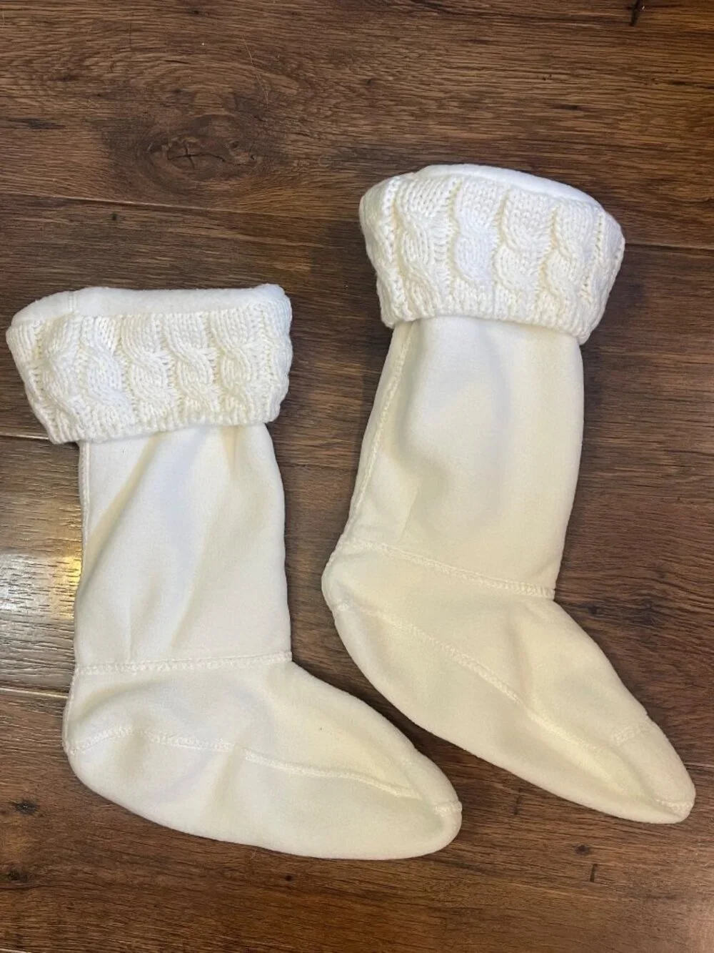 New Hunter Boots Welly Cable Knit Boot Socks Girls XL (4-6) Cream